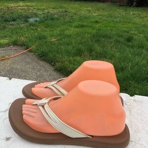 Flojos Cream and Brown Women's Sandals